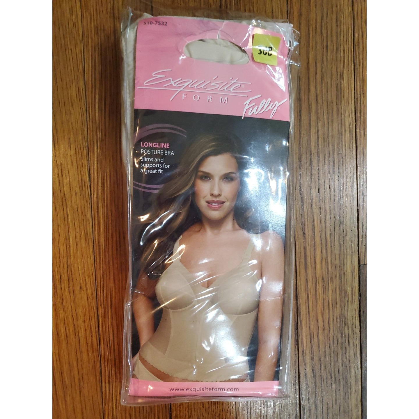 Nwt Exquisite Form 5107532 Fully Posture Longline Bra Beige Nude Sz 36b Slimming